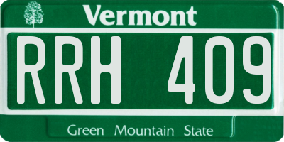 VT license plate RRH409