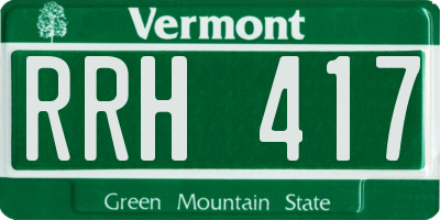 VT license plate RRH417