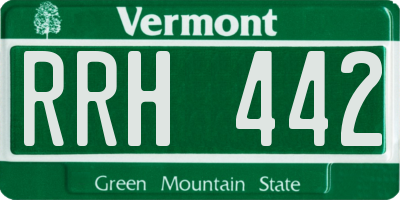 VT license plate RRH442