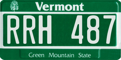 VT license plate RRH487