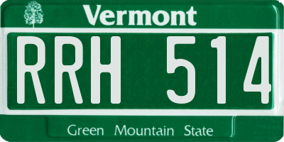 VT license plate RRH514