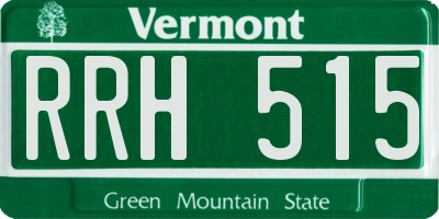VT license plate RRH515