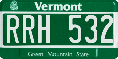 VT license plate RRH532