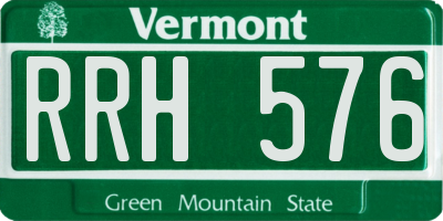 VT license plate RRH576