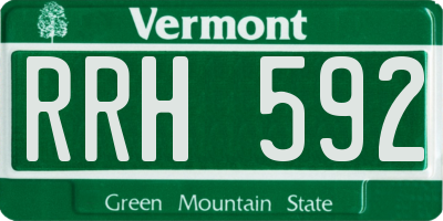 VT license plate RRH592