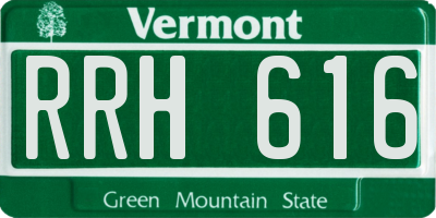 VT license plate RRH616