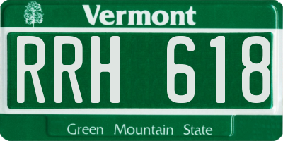 VT license plate RRH618