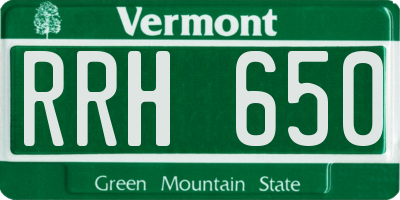 VT license plate RRH650