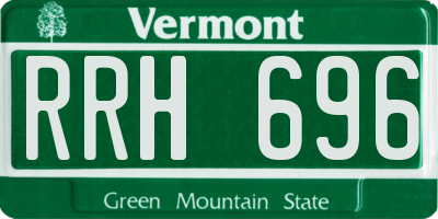 VT license plate RRH696
