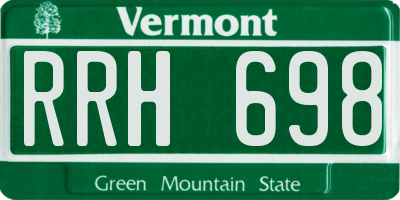 VT license plate RRH698