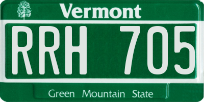 VT license plate RRH705
