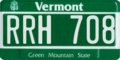 VT license plate RRH708