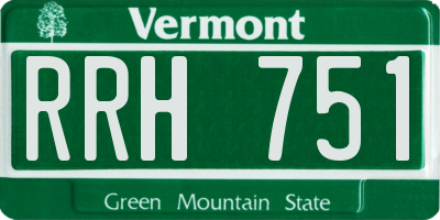 VT license plate RRH751