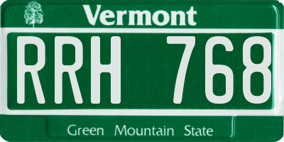 VT license plate RRH768