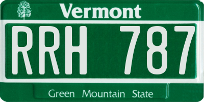VT license plate RRH787