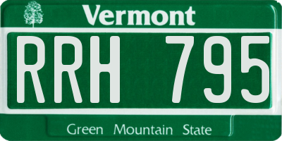 VT license plate RRH795