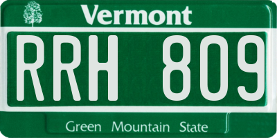 VT license plate RRH809