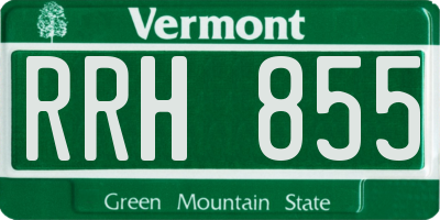 VT license plate RRH855