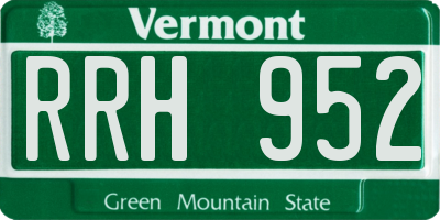 VT license plate RRH952