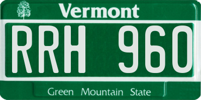 VT license plate RRH960
