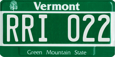 VT license plate RRI022