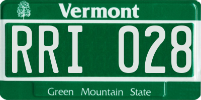 VT license plate RRI028