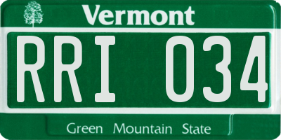 VT license plate RRI034