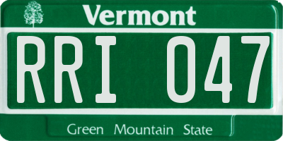 VT license plate RRI047