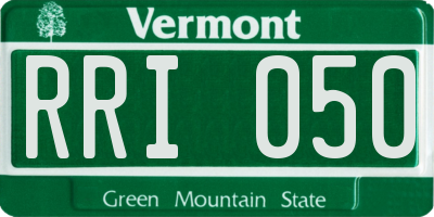 VT license plate RRI050