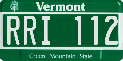 VT license plate RRI112