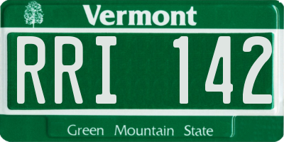 VT license plate RRI142