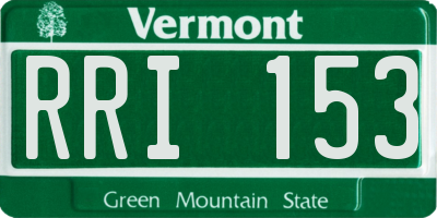 VT license plate RRI153