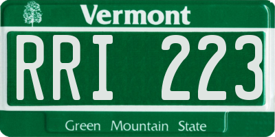VT license plate RRI223