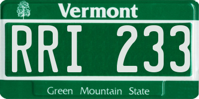 VT license plate RRI233