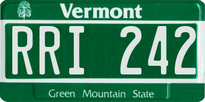 VT license plate RRI242