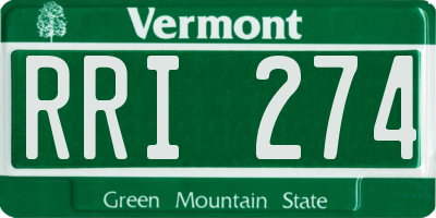 VT license plate RRI274