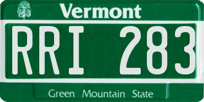 VT license plate RRI283