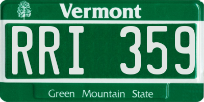 VT license plate RRI359