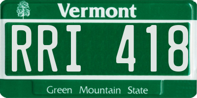 VT license plate RRI418