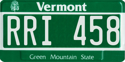 VT license plate RRI458