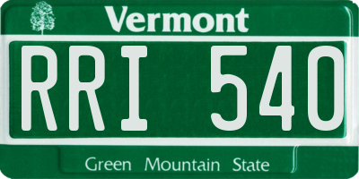 VT license plate RRI540