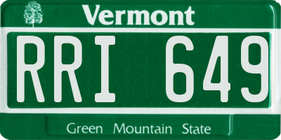 VT license plate RRI649