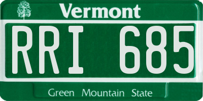 VT license plate RRI685