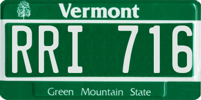 VT license plate RRI716