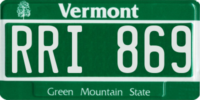 VT license plate RRI869