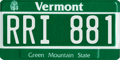 VT license plate RRI881