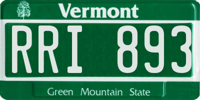 VT license plate RRI893