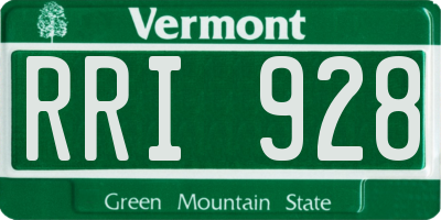 VT license plate RRI928
