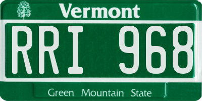 VT license plate RRI968