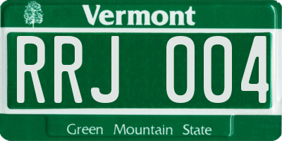 VT license plate RRJ004